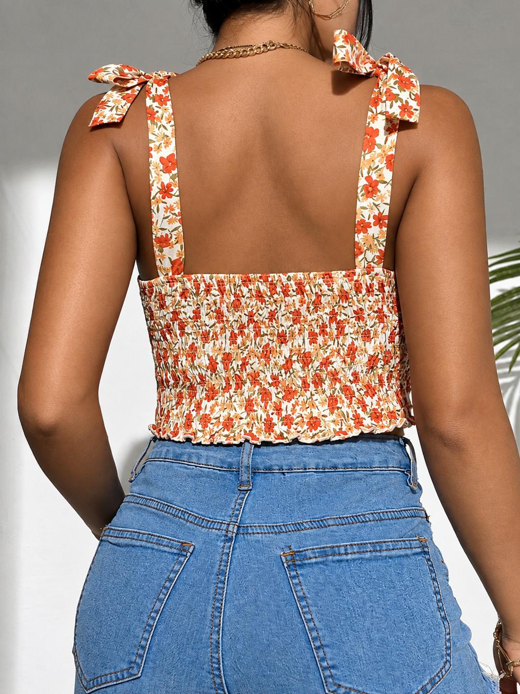 Floral Print V-Neck Top
