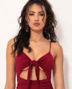 Shoulder Straps Cut-Outs Detail Bodycon Dress