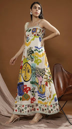 Floral Print A-Line Maxi Dress