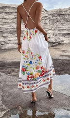 Floral Print A-Line Maxi Dress