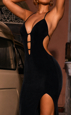 Crepe Bodycon Maxi Dress