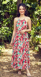 Floral Printed Tiered Maxi Fit & Flare Dress
