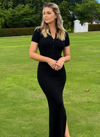 Shirt Collar Bodycon Maxi Dress