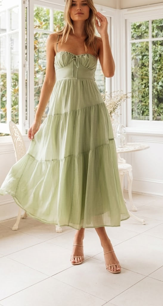 Women Tiered Empire Maxi Dress