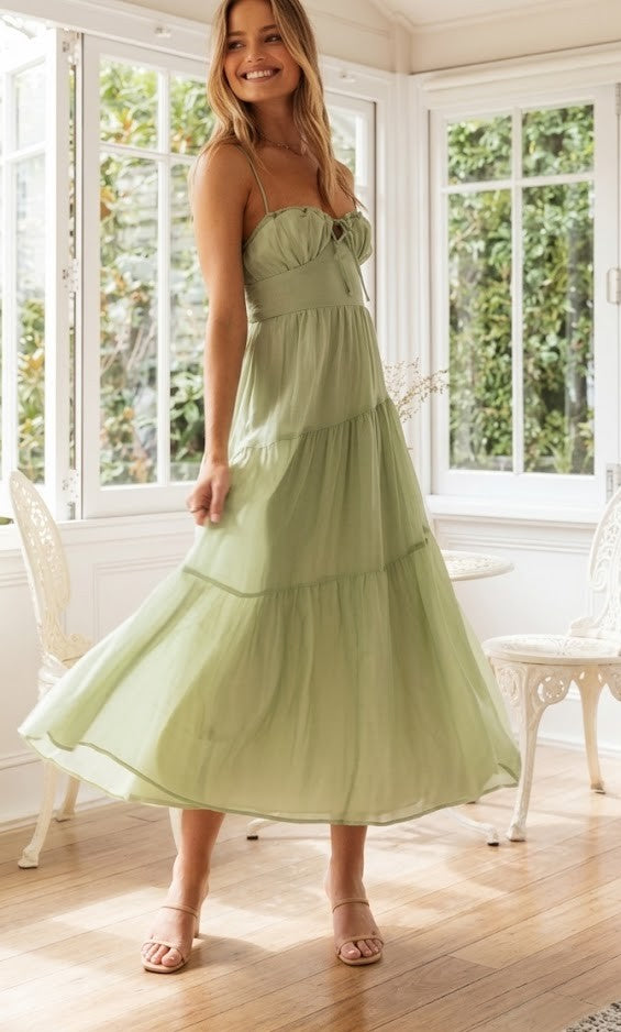 Women Tiered Empire Maxi Dress
