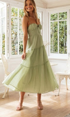 Women Tiered Empire Maxi Dress
