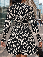 Abstract Printed Fit & Flare Dress