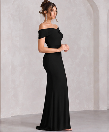 Off-Shoulder Sheath Maxi Dress