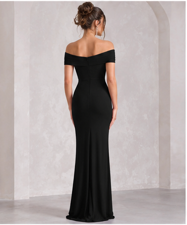 Off-Shoulder Sheath Maxi Dress