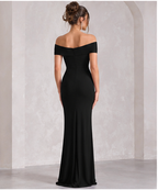 Off-Shoulder Sheath Maxi Dress