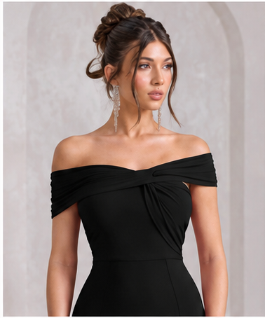 Off-Shoulder Sheath Maxi Dress
