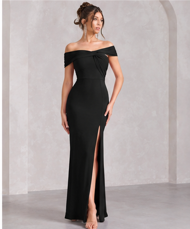 Off-Shoulder Sheath Maxi Dress