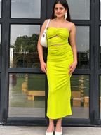 Self Design Polyester Maxi Bodycon Dress