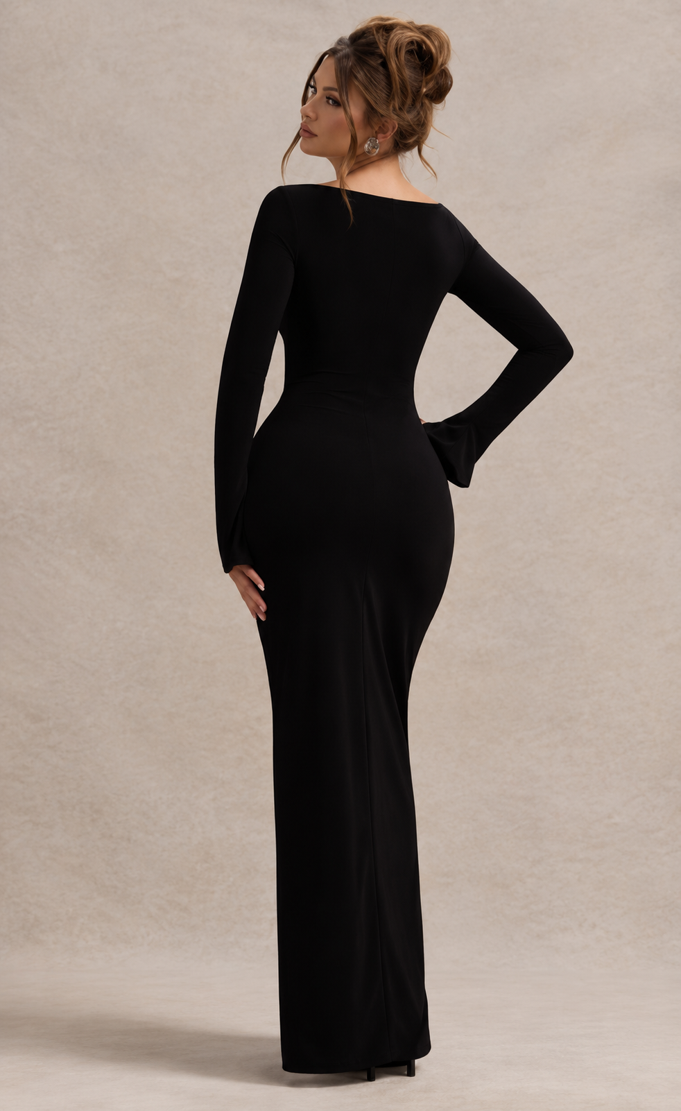 Flared Sleeve Bodycon Maxi Dress