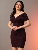 Wine Bandage Bodycon Mini Dress