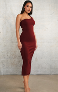Women One Shoulder Bodycon Midi Dress