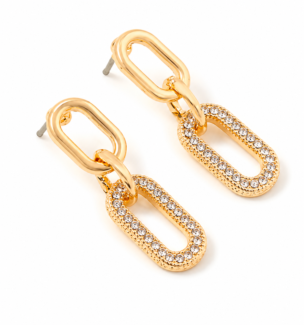 London Women Harvest Pave Chain Drop Earring