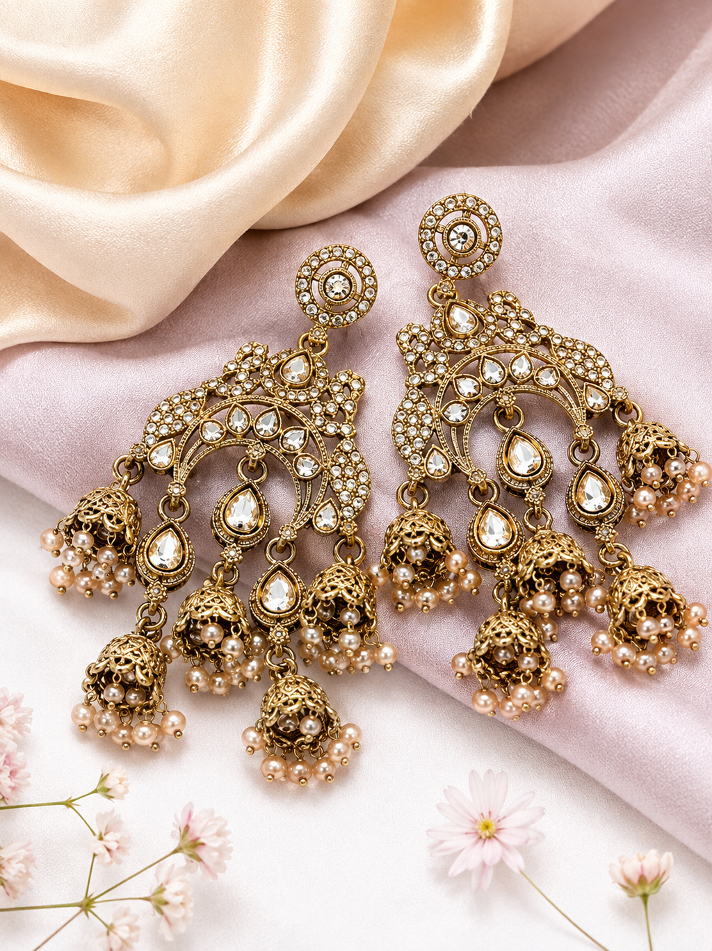 Geometric Jhumkas Earrings