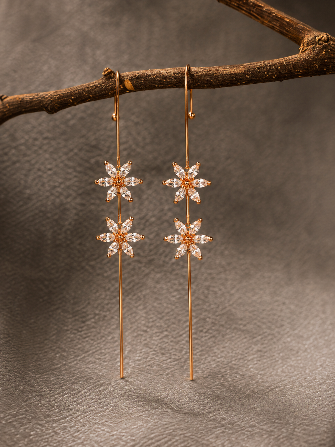Floral Shaped Ear Cuff Earrings