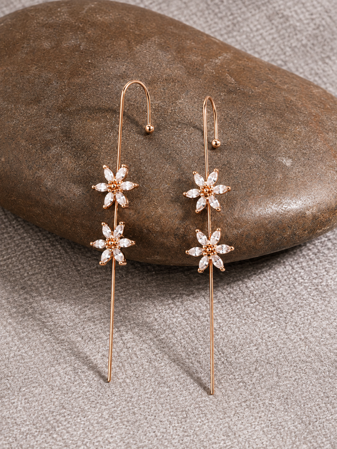 Floral Shaped Ear Cuff Earrings