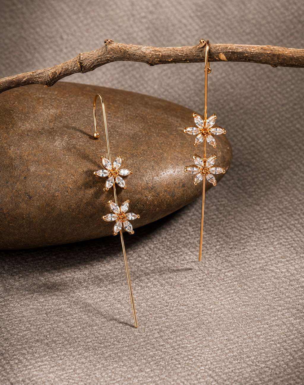 Floral Shaped Ear Cuff Earrings