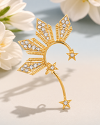 Gold Crystal Star Ear Cuff Earring