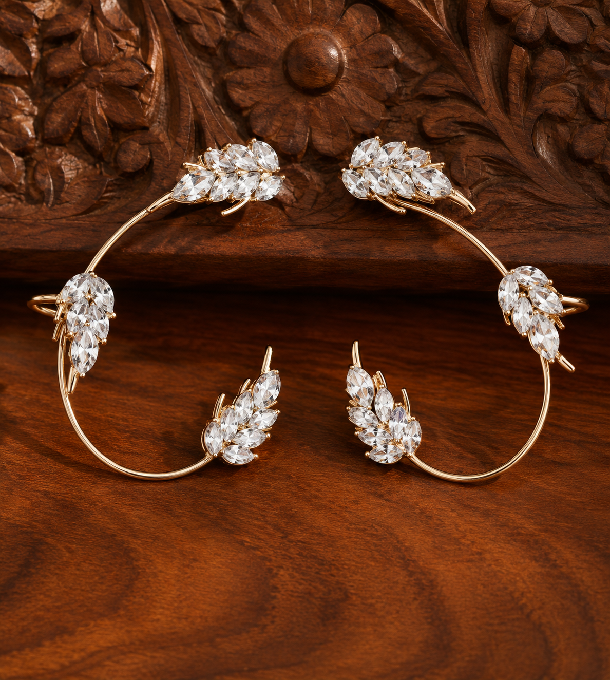 Leaf Shaped Ear Cuff Earrings