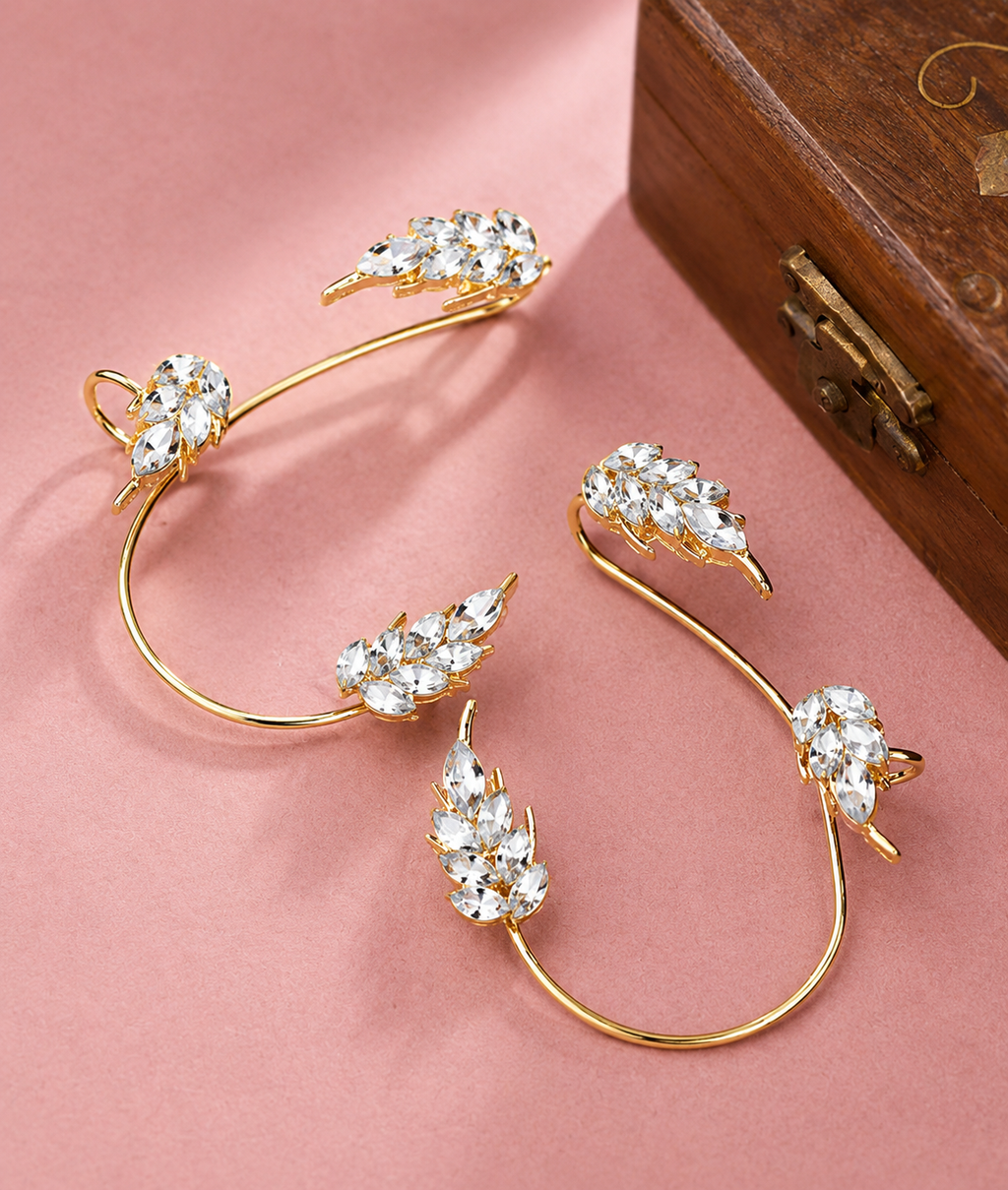 Leaf Shaped Ear Cuff Earrings
