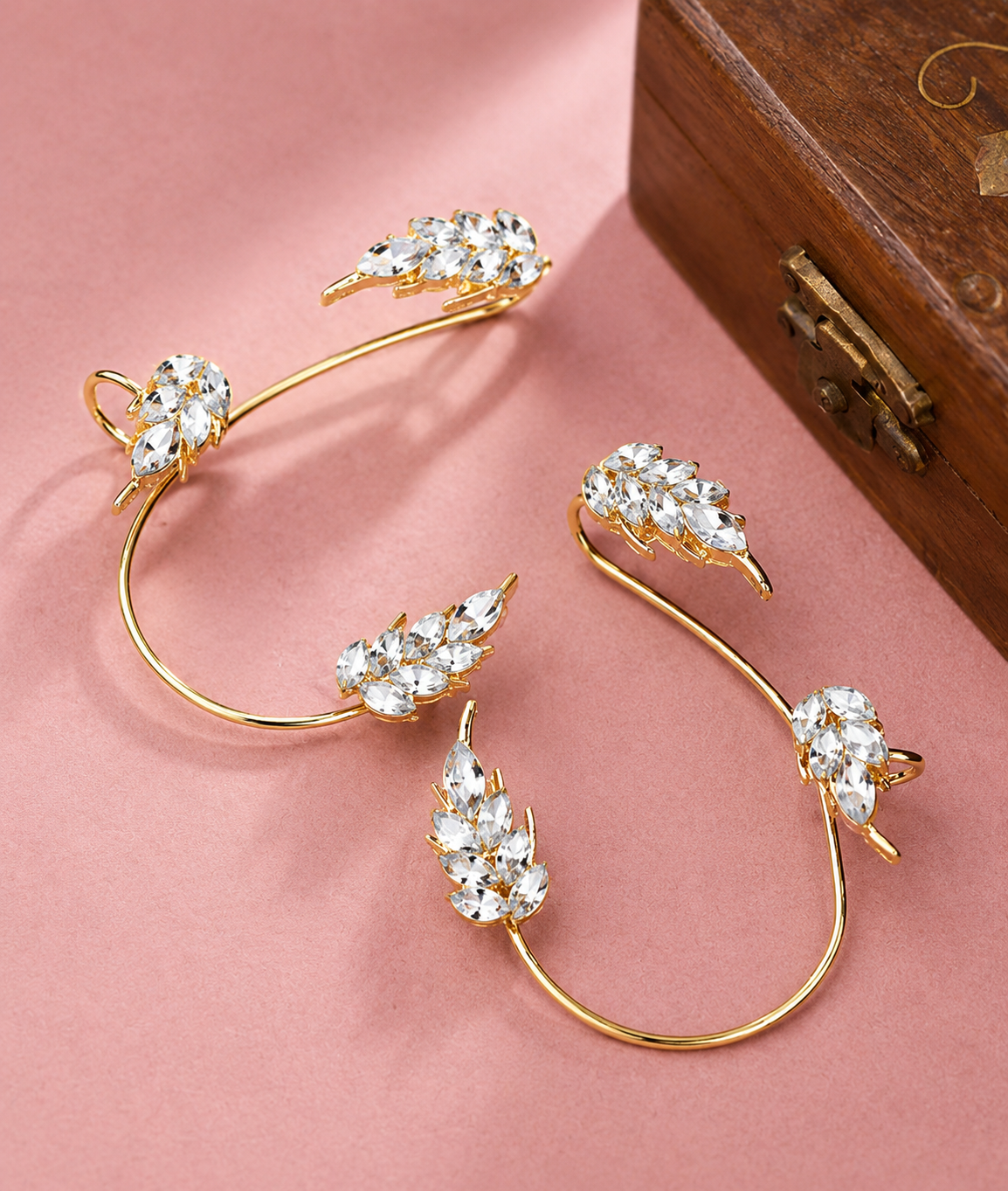Leaf Shaped Ear Cuff Earrings
