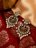 White Gold-Plated Contemporary Drop Enamel Earrings