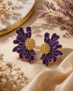 Women Big Flower Gold-Plated Korean Studs Earrings