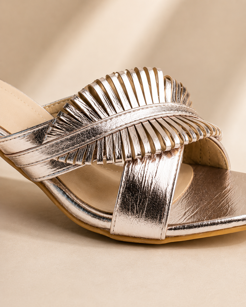 Gunmetal Finish Block Heels