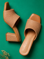 Women Brown Block Heels