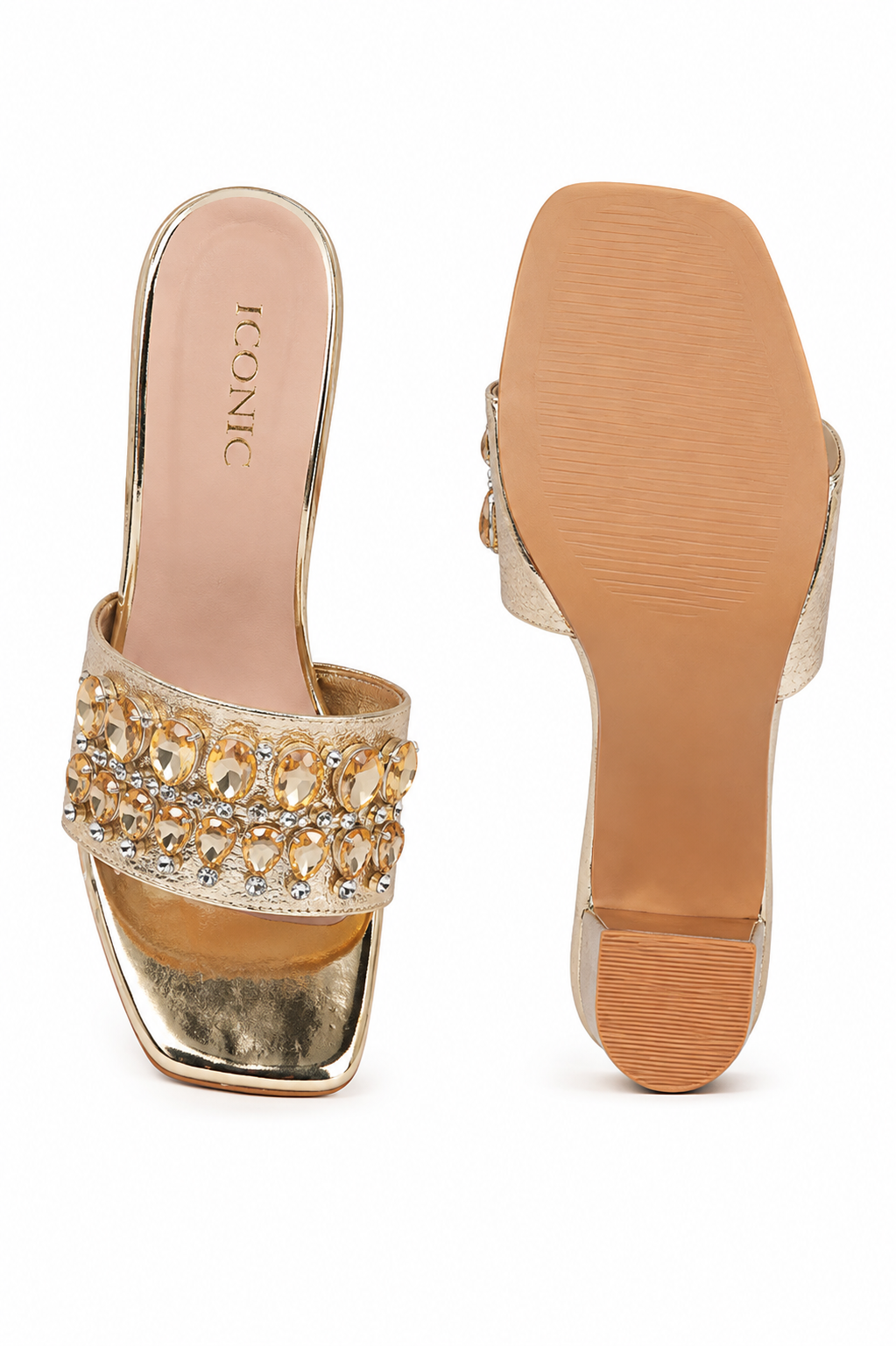 Women Embellished Open Toe Party Block Heels