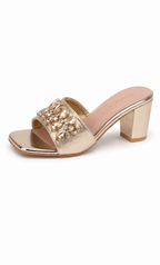 Women Embellished Open Toe Party Block Heels
