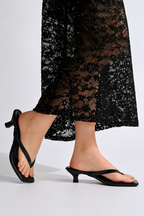 Square Toe Kitten Mules