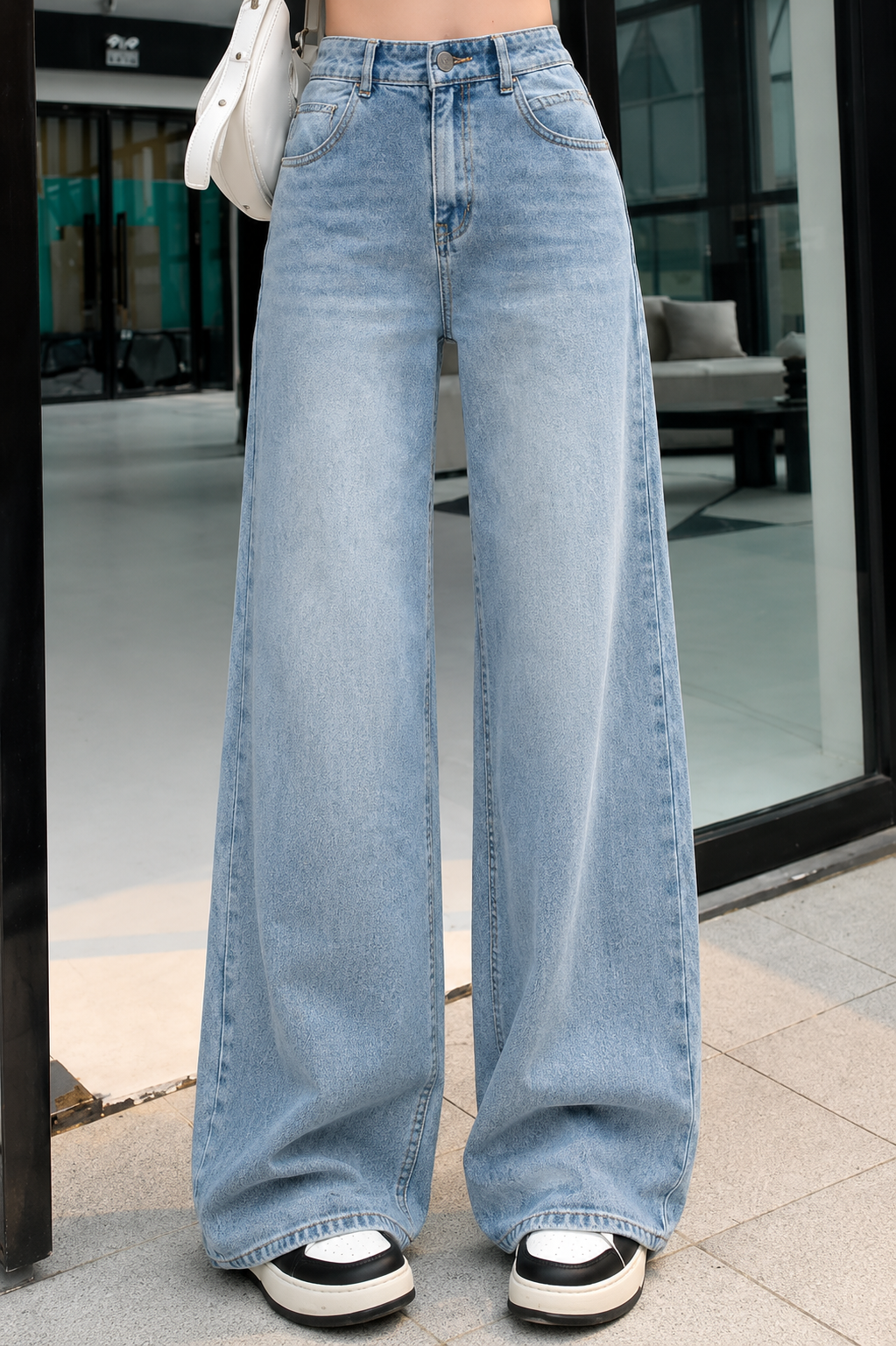 Women Comfort Baggy Fit High-Rise Stretchable Jeans