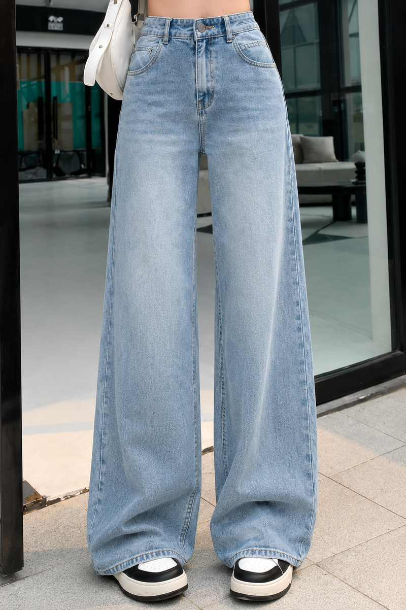Women Comfort Baggy Fit High-Rise Stretchable Jeans