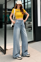 Women Comfort Baggy Fit High-Rise Stretchable Jeans
