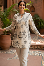 Ethnic Motifs Printed V-Neck Pure Cotton Kurti