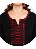 Black & Red Embroidered Tunic