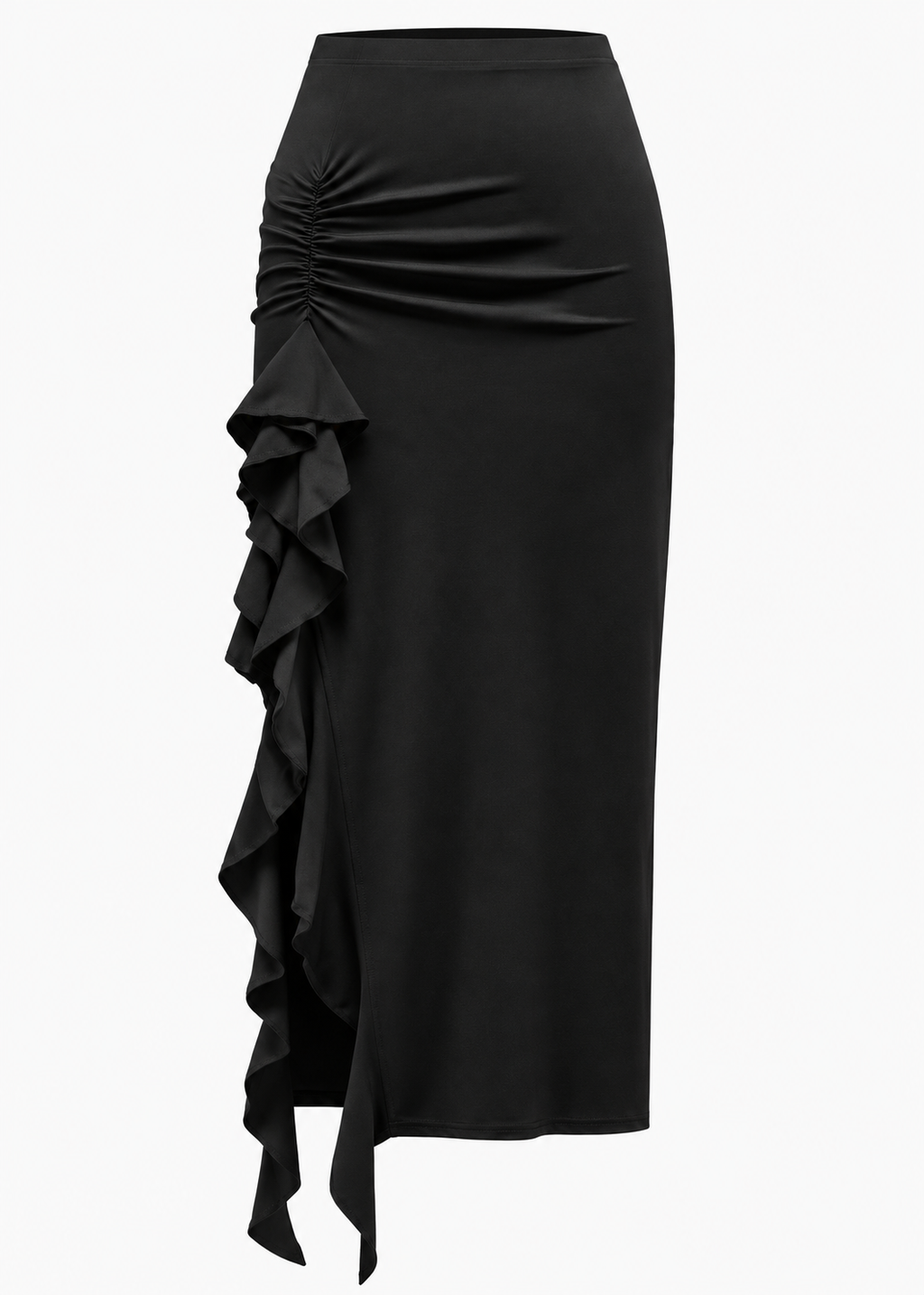 Ruffle Slit Skirt