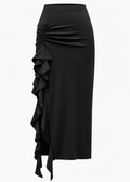Ruffle Slit Skirt