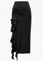 Ruffle Slit Skirt