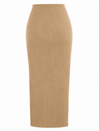 Gathered Slit Skirt