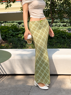 Plaid Straight Skirt