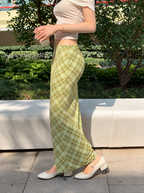 Plaid Straight Skirt