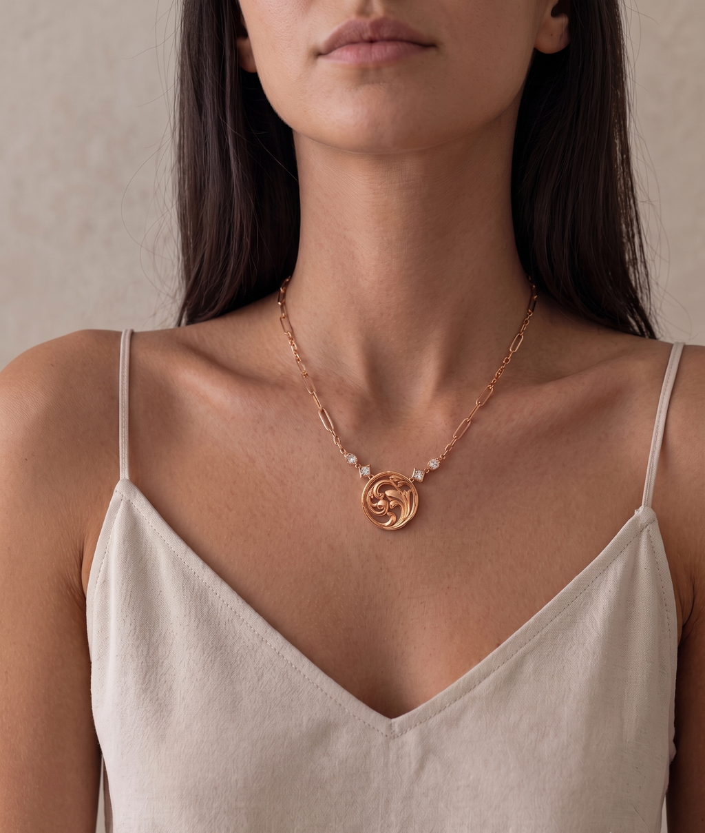 Brass Rose Gold-Plated Necklace