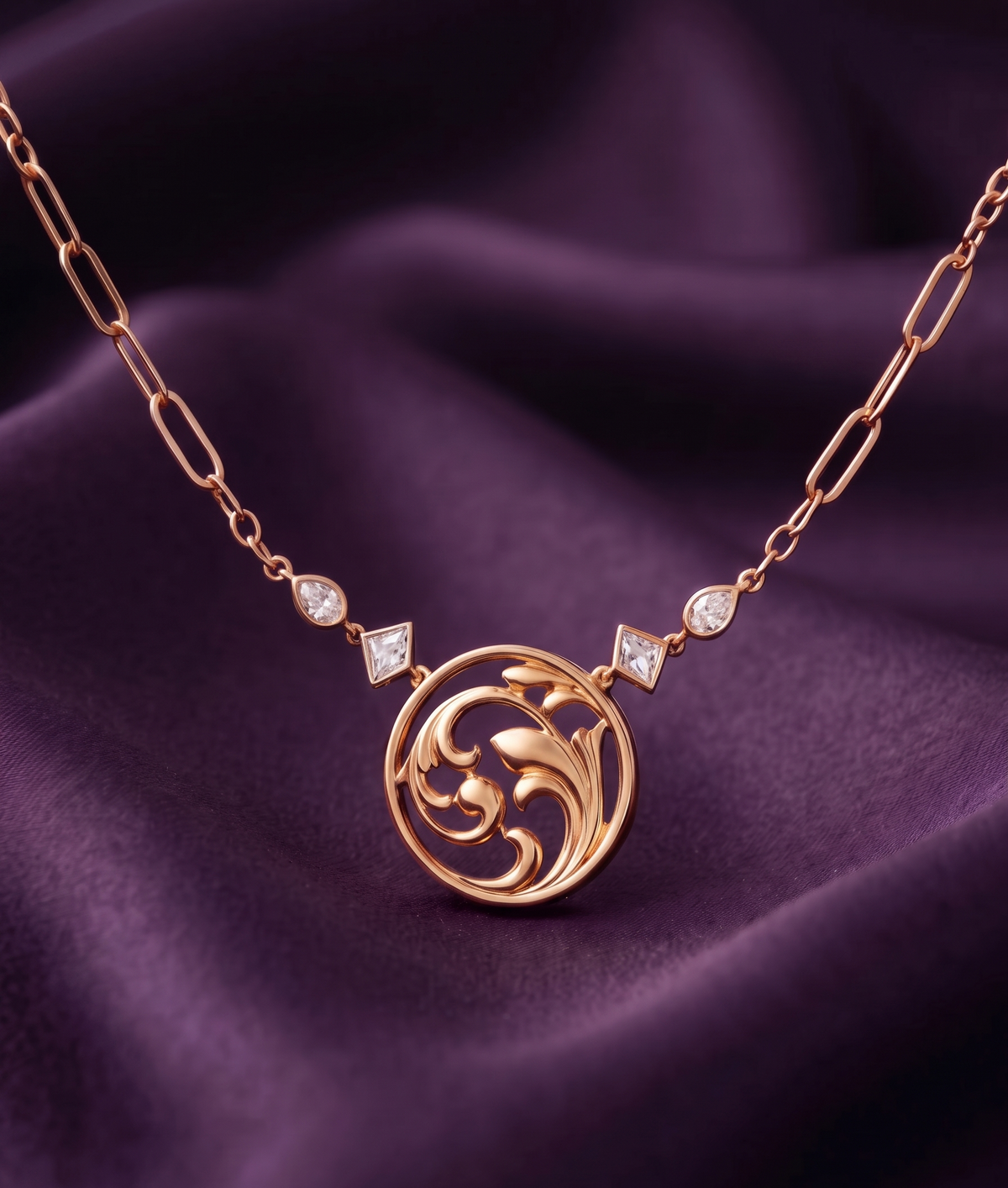 Brass Rose Gold-Plated Necklace
