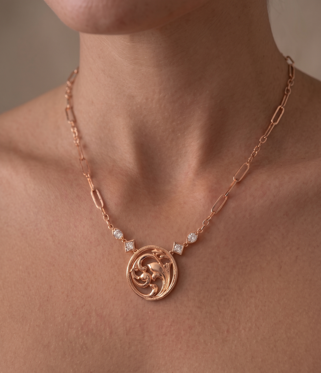 Brass Rose Gold-Plated Necklace